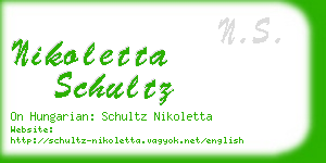 nikoletta schultz business card